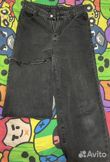 Джинсы широкие shein