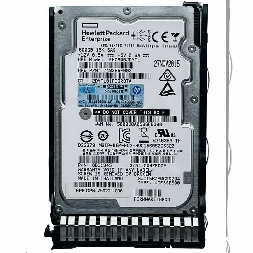 [868678-001] Жесткий Диск Hp 600gb 15000 Sas 2,5" Hd 868678-001
