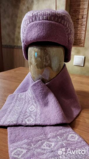 Комплект шапка и шарф женский шерсть