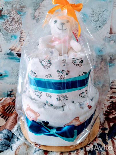 Торт из памперсов подгузников