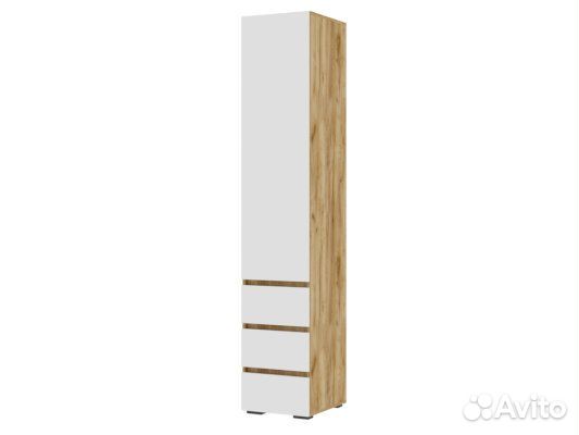 Шкаф-пенал 40см «Хелен», дуб крафт + белый