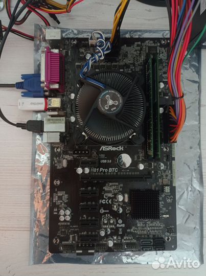 Плата Asrock + процессор + охлаждение + память