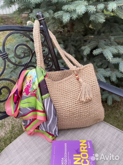 Cумка экосумка в стиле бохо летняя ручная работа