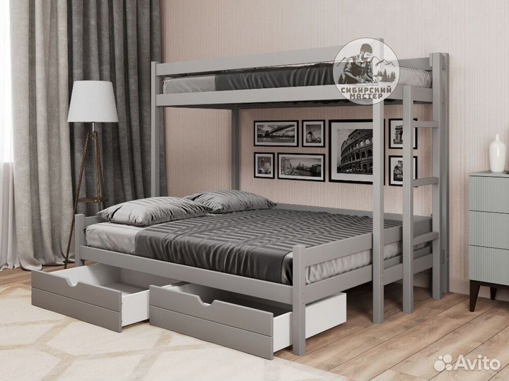 Двухъярусная кровать из сосны