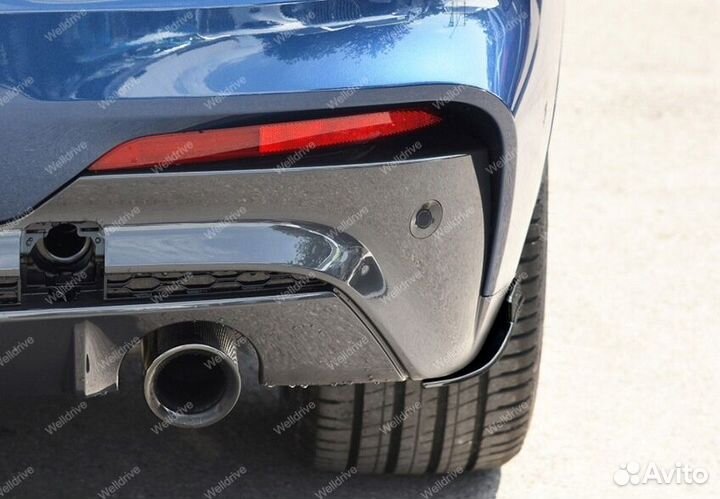 Лезвия под задний бампер BMW X4 G02 дорест M Sport