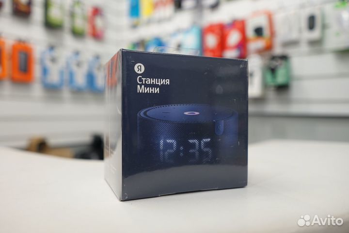 Умная колонка Яндекс Станция Мини с часами, Синий