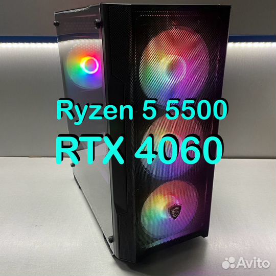 Игровые Ryzen 5 5500 /RTX 4060 /16GB /SSD 500GB