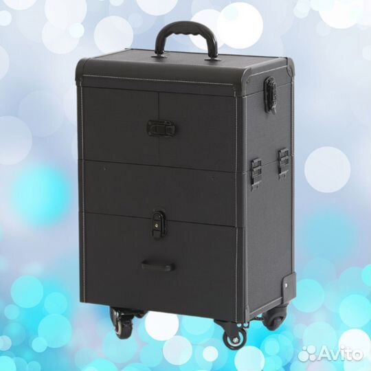 Бьюти кейс с зеркалом на колёсах