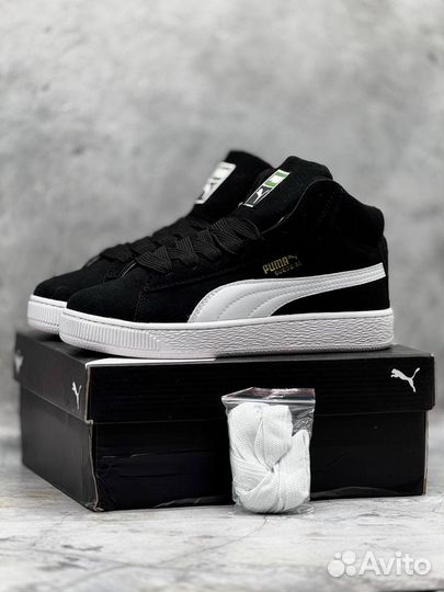 Кроссовки puma suede xl черные зима