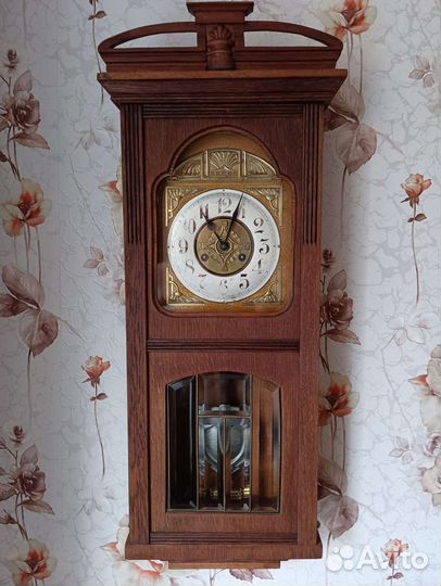 Старинные настенные антикварные часы с боем 19век