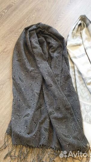 Тёплые палантины с кистями /цена за 3 шт