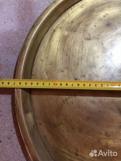 Поднос латунный царский 1882 год