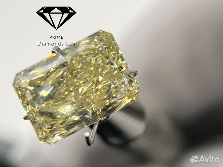 Бриллиант CVD изумруд желтый 3 карата