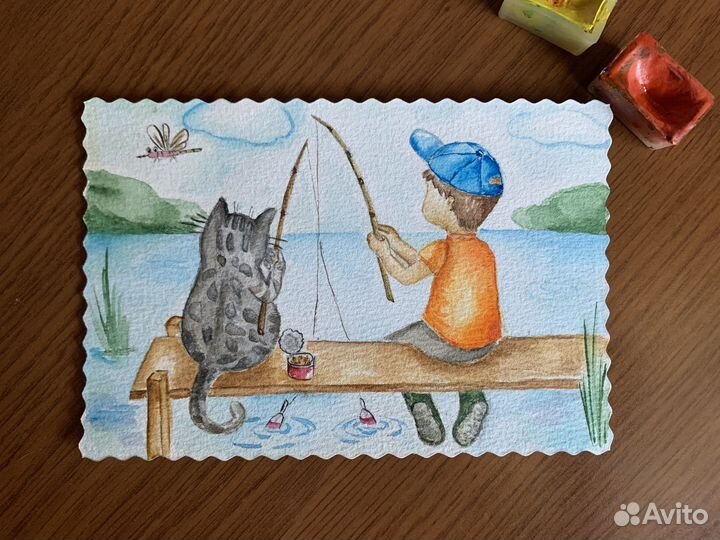 Акварельные открытки ручной работы на заказ