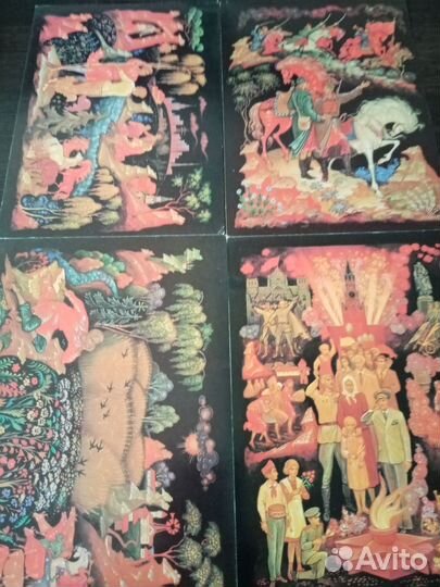 Открытки СССР Песни России, набор, 18 штук