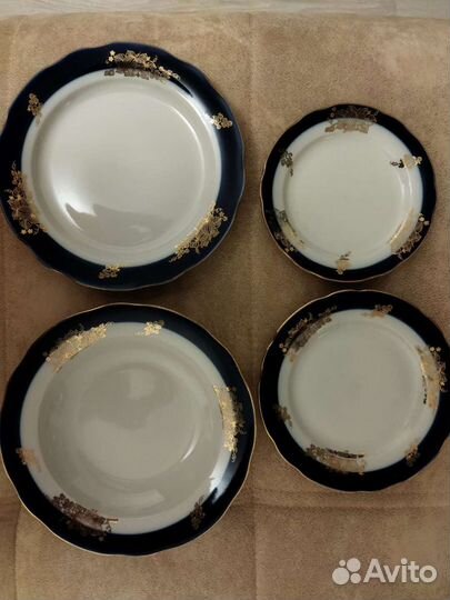 Тарелки кобальт Ликино Дулево