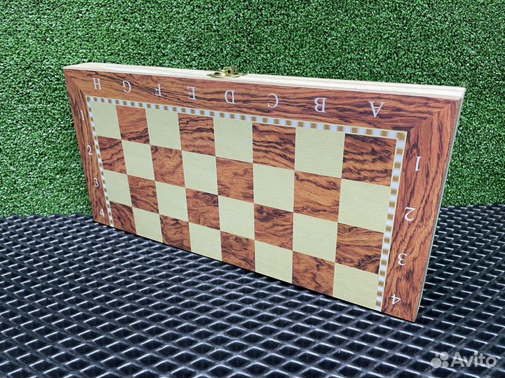 Деревянные шахматы шашки нарды 3 в 1