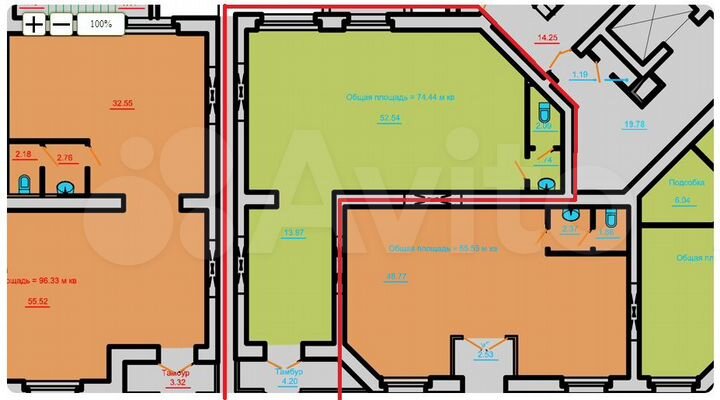 Торговая площадь, 74.5 м²