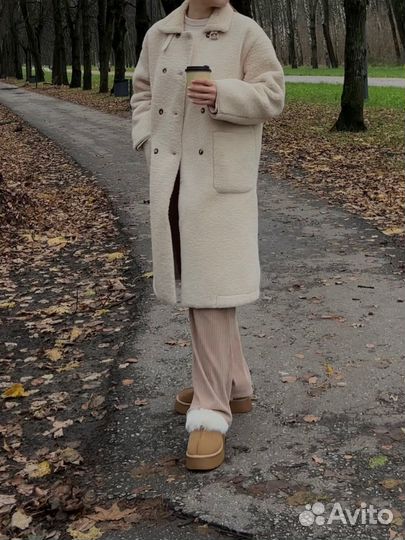 Дубленка тедди женская