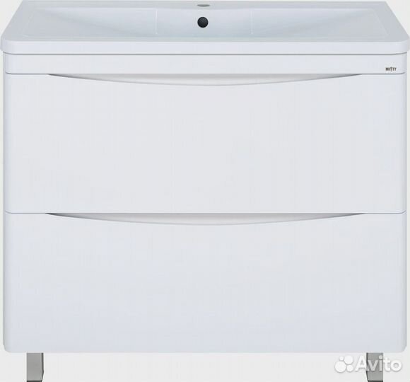 Тумба с раковиной Misty Атлантик 100 белая (П-Атл