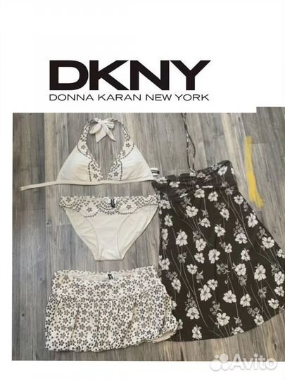 Купальник dkny+ юбочка+платье в подарок оригинал