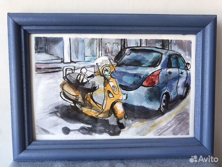 Картины акварель в рамах