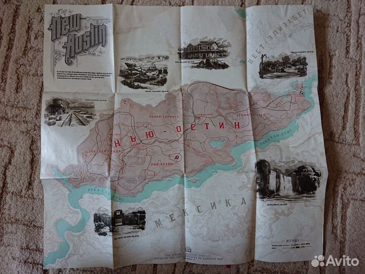 Карта плакат GTA5, RDR2, MGS5, Cyberpunk 2077 и пр