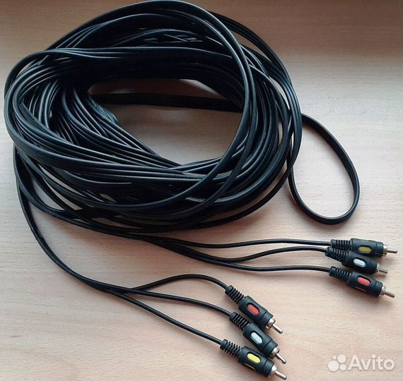 Аудио-видео кабель 3RCA тюльпан штекер-штекер 15 м