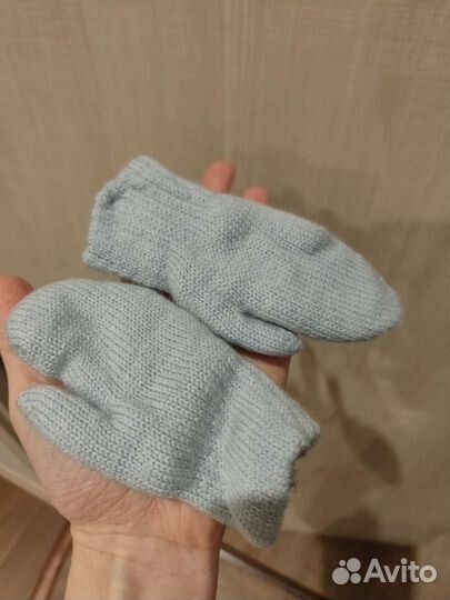 Варежки зимние детские на 1 год