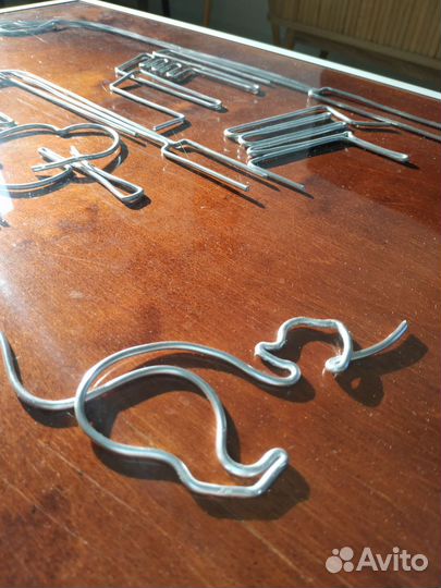 Панно интерьерное из металла и дерева, 47х65 см