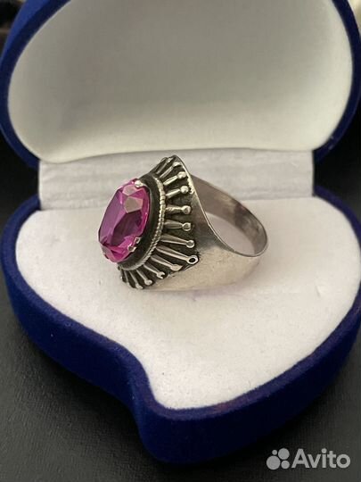 Кольцо серебро СССР 875 проба со звездой