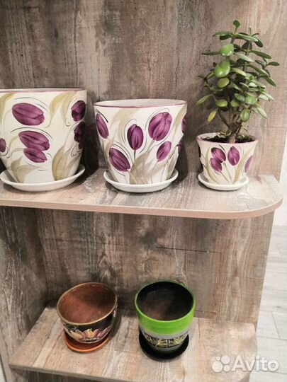 Керамические горшки для цветов бу