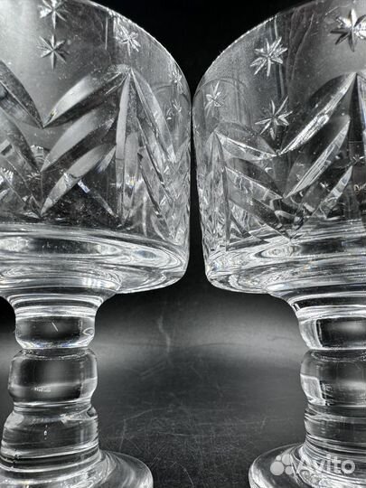 Бокалы советские хрустальные 2 штуки Гусь-Хрусталь