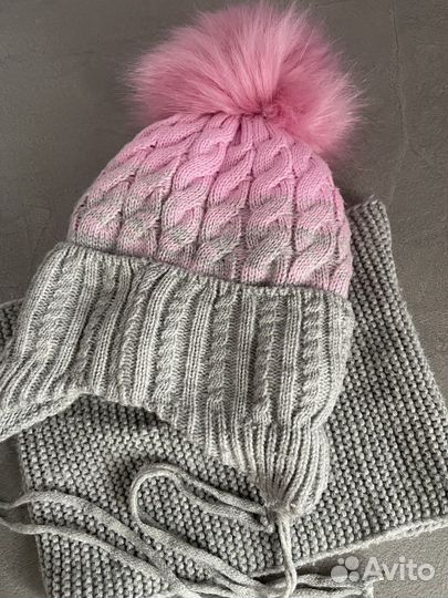 Шапка зимняя для девочки 44-46