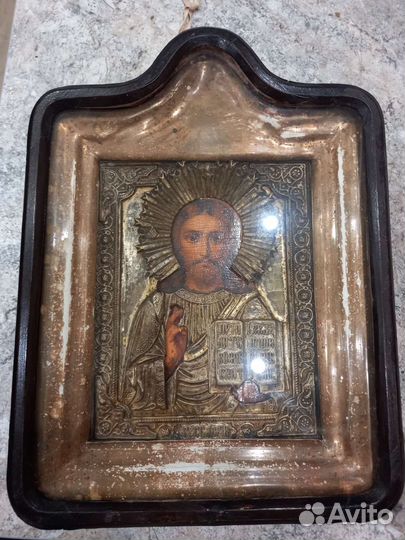 Старинная икона Спас Вседержитель