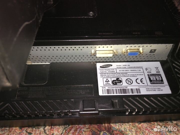 Samsung 245B 24дюйма 16:10 1920x1200 вход VGA DVI