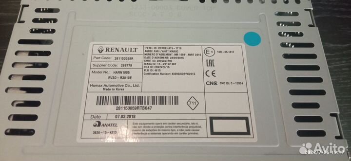 Штатная магнитола Renault