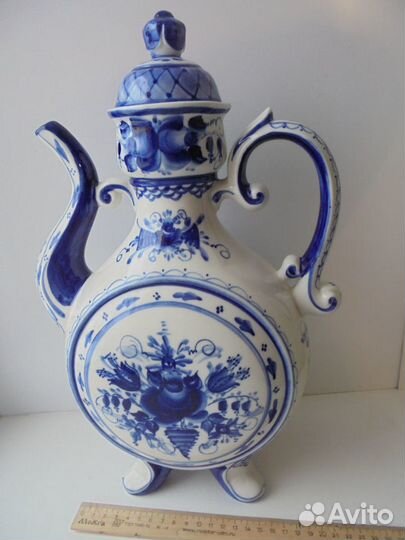 Фарфор Гжель Кувшин Восточный авторск раб 39 см