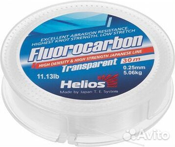 Леска Helios fluorocarbon Transparent 0,25mm/30