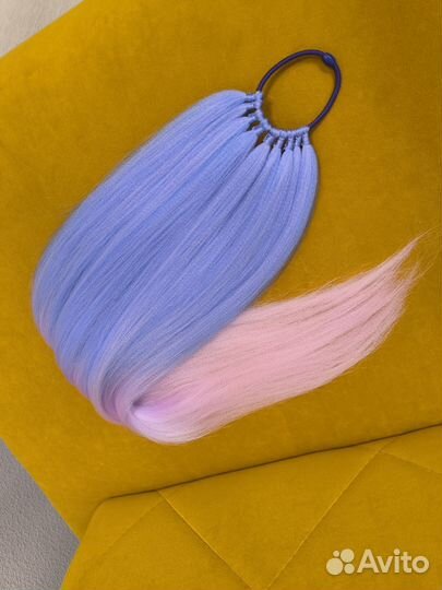 Хвост на резинке канекалон