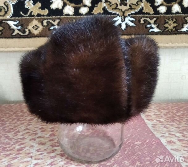 Мужская норковая шапка-ушанка