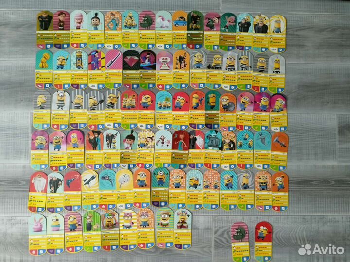 Карточки Гадкий Я 3 Каваи Ластики Скрепыши Шарики