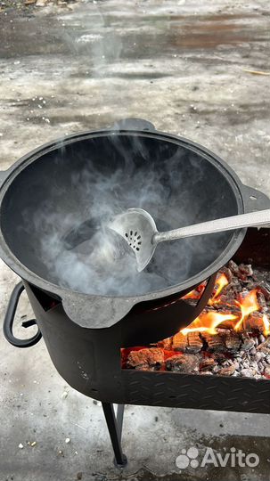 Казан чугунный с печкой комплект