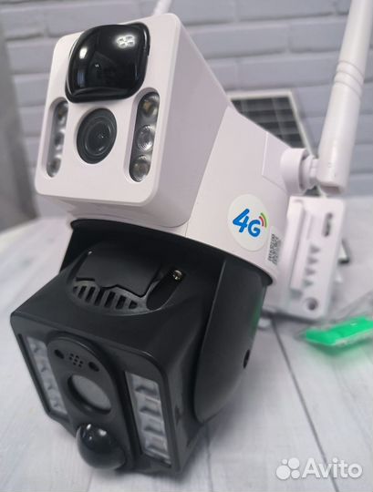 Уличная 4G камера видеонаблюдения с солнечной пане
