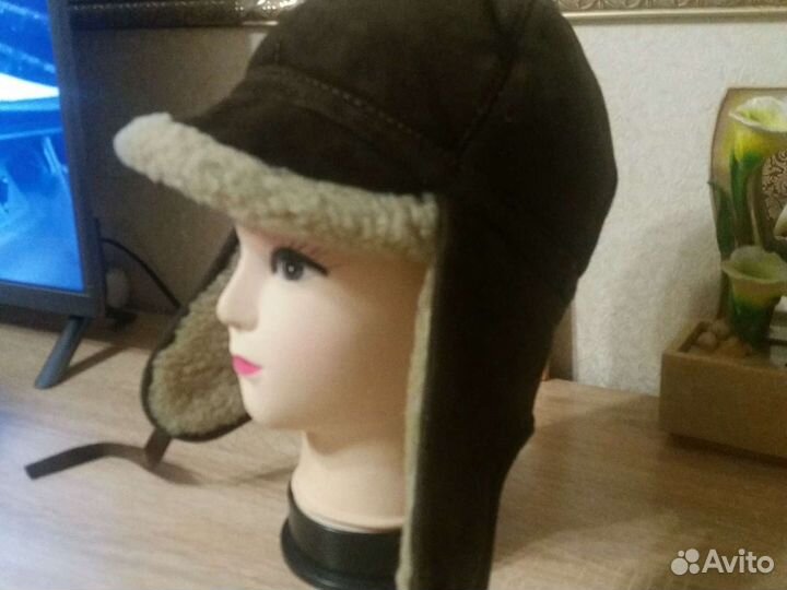 Шапка ушанка натуральная (дублёнка) 55 размер