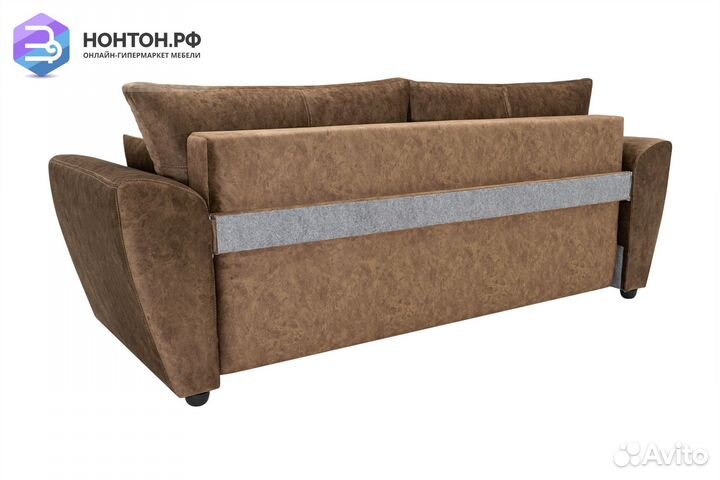 Диван еврокнижка Амстердам бежевый / коричневый