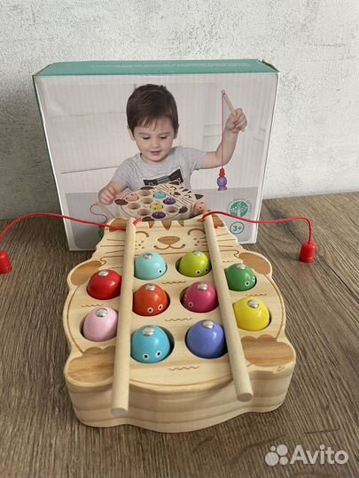 Деревянная магнитная рыбалка