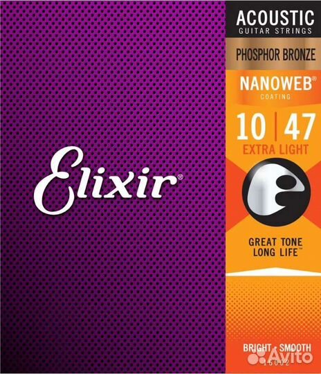 Струны Elixir Nanoweb для акустической гитары