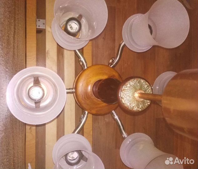 Люстра бронза с деревом 6 рожков старинная