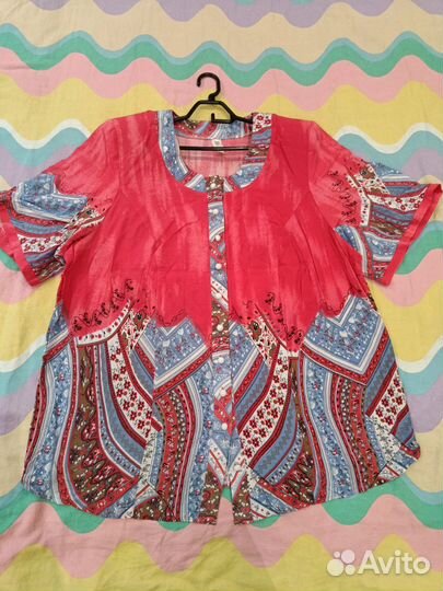 Блузки хлопок большого размера